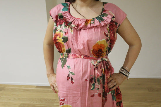 Floral 50s style Maxi Maternity Dress